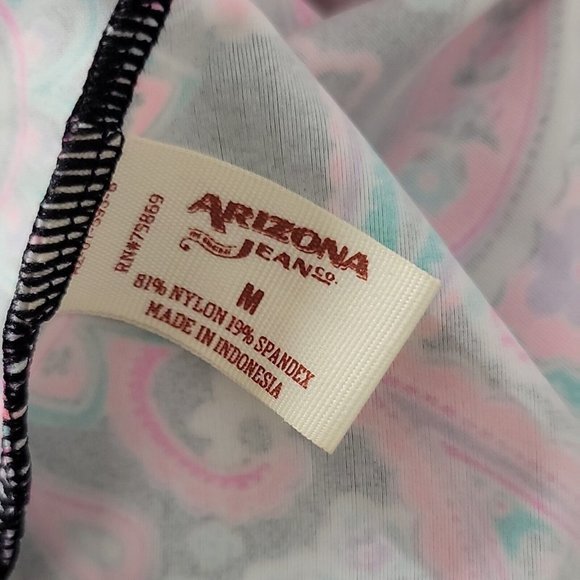 Arizona Halter Swim Top ~ Sz M ~ Black & Pink ~ Paisley - Picture 5 of 5